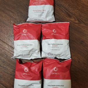 Optaiva 4 zesty cheddar & Italian herb crunches, 1 jalapeño poppers, lot